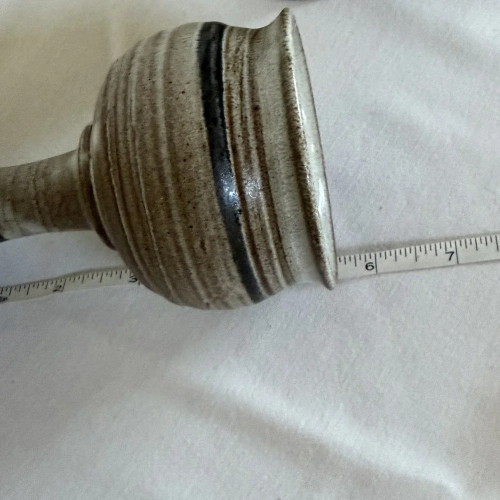 Studio Pottery Handmade Wine Goblet Earthy Muted Tones  Set Of 2 MCM Gift